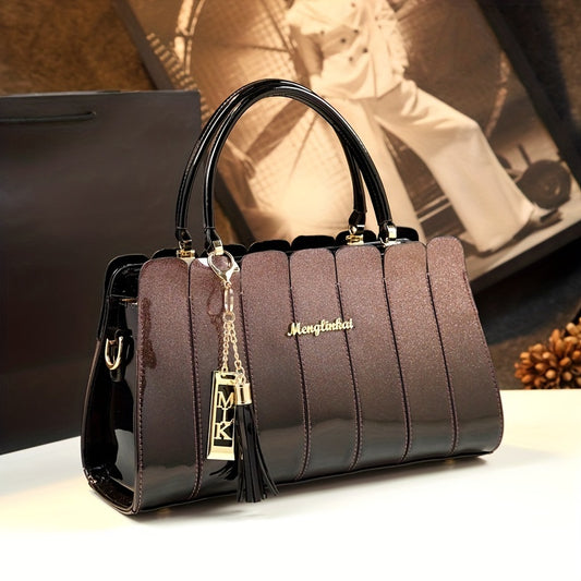 Klassische Damenhandtasche mit Henkel, elegante PU-Schultertasche, luxuriöse Umhängetasche & stilvolle Handtasche