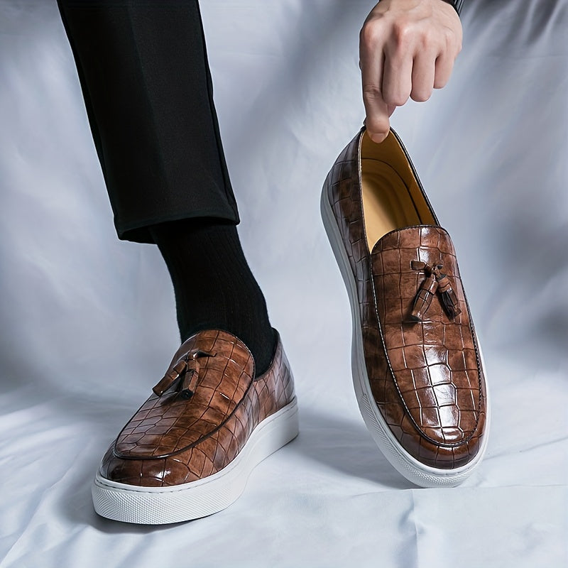 Herren Quastenloafer Schuhe, Bequeme Rutschfeste Slip-On-Schuhe, Herren Sneakers Schuhe für Frühling und Sommer - Komfortabel und rutschfest