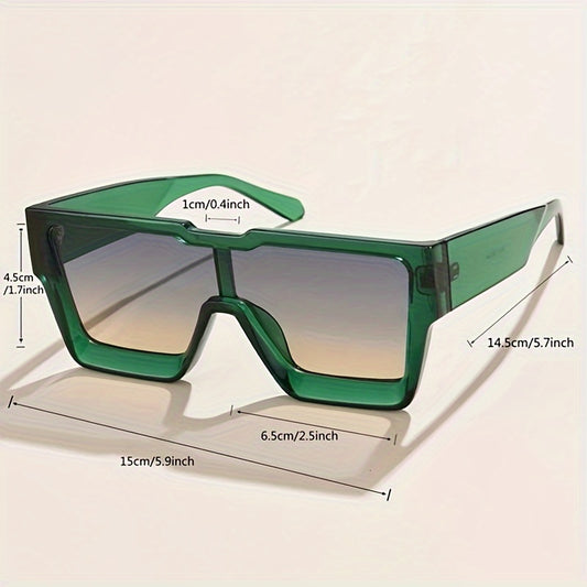Große Einteilige Sonnenbrillen für Frauen Männer Retro-Gelee-Farbe Mode-Gradienten-Sonnenbrillen für Urlaub Strandparty