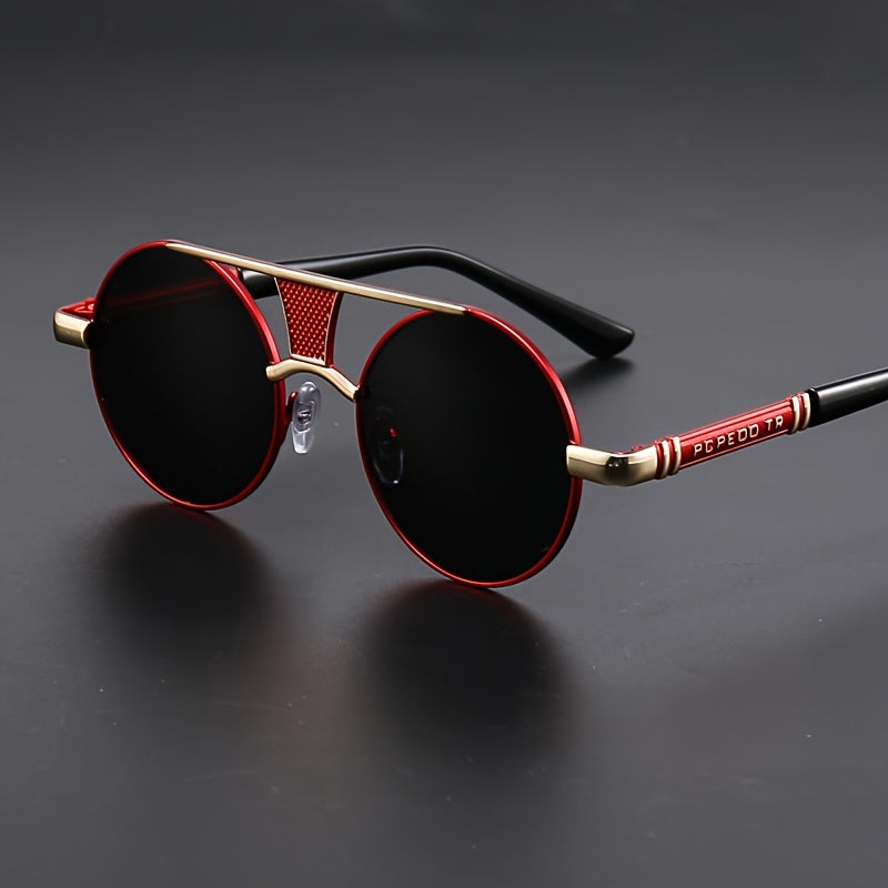 Retro Runde Brille für Herren, Steampunk Klassik Sonnenbrille, Accessoires für Punk-Party und Cosplay