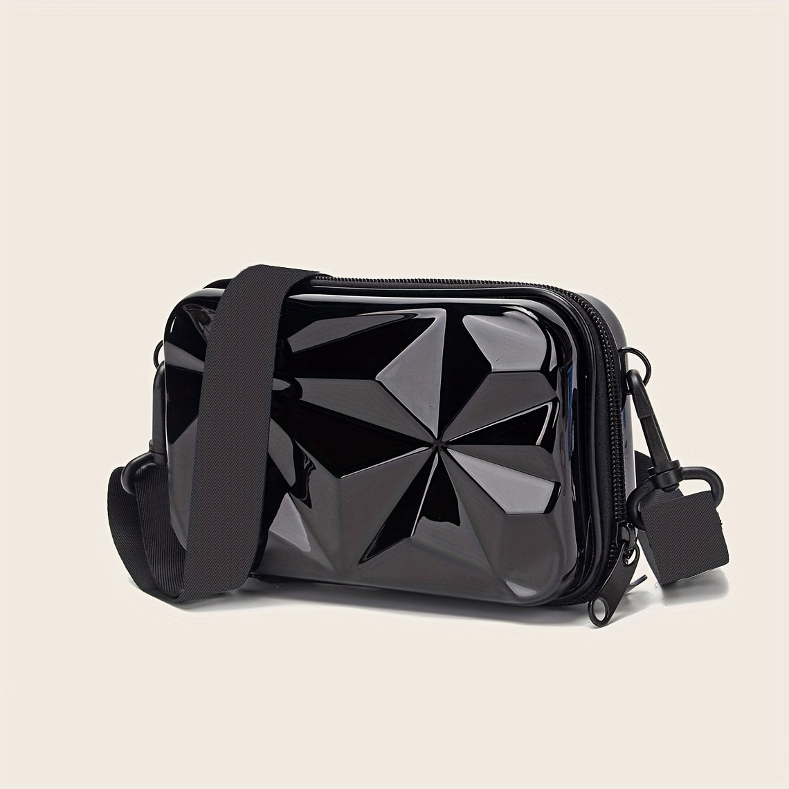 Geometrisches Muster Koffer Design Tasche, Trendige Mini-Handytasche, Gepäckbox Crossbody Tasche