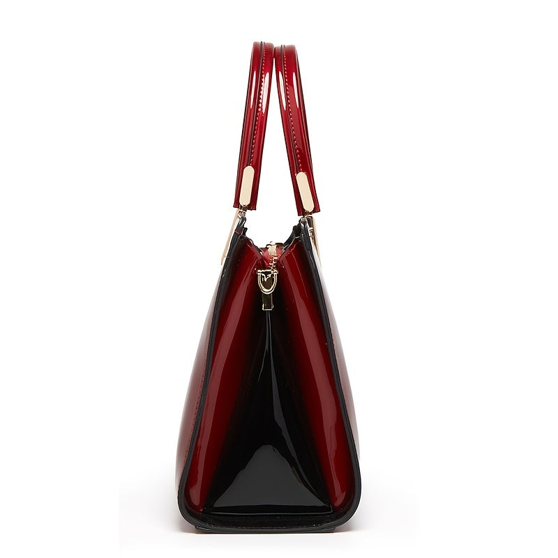 Modische Einkaufstasche mit Reißverschluss, elegante große Damenhandtasche, vielseitige Umhängetasche mit Reißverschlusstasche