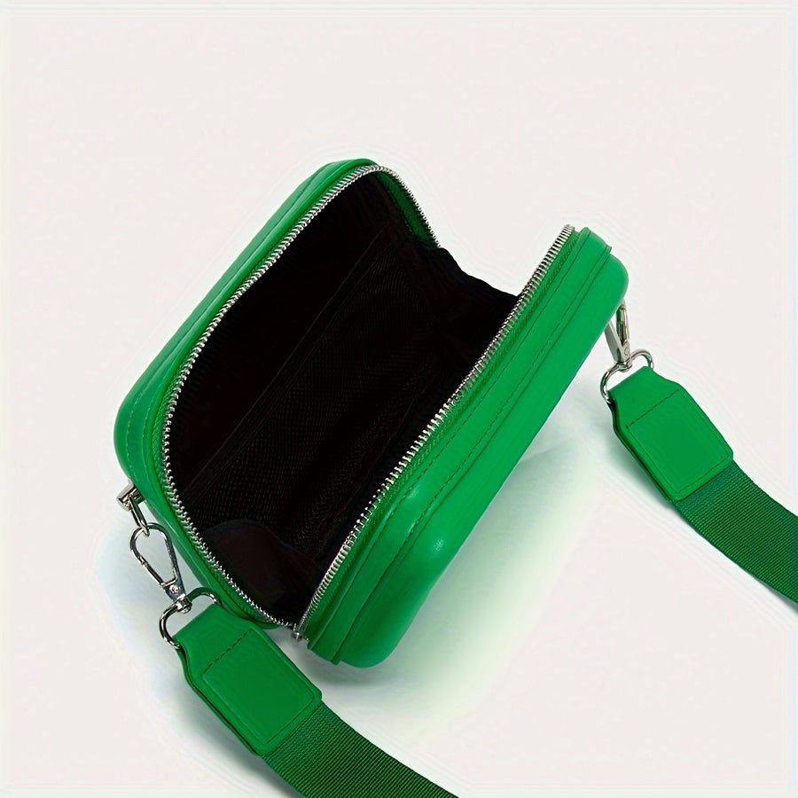 Grüne quadratische Schultertasche mit kleinem Katzenset, trendige lässige Schultertasche für den täglichen Weg zur Arbeit für Männer, ideales Geschenk für den Freund