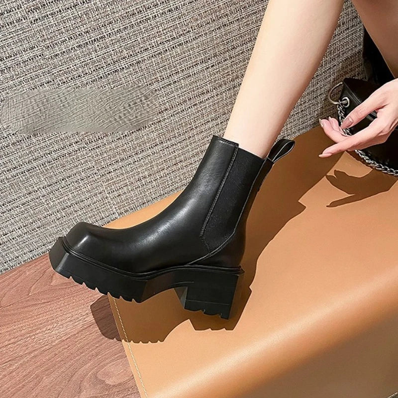 Damen-Stiefel aus echtem Leder-Neues Design