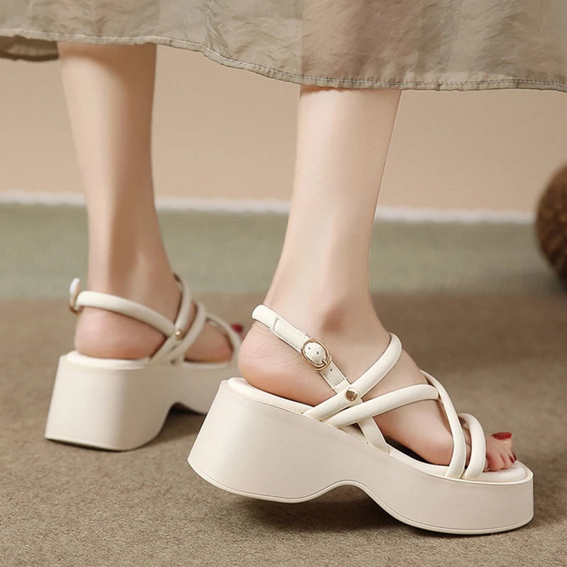 Women's Summer Luxury Platform Sandals - Thick Bottom Wedge Heel Sandals for Women
