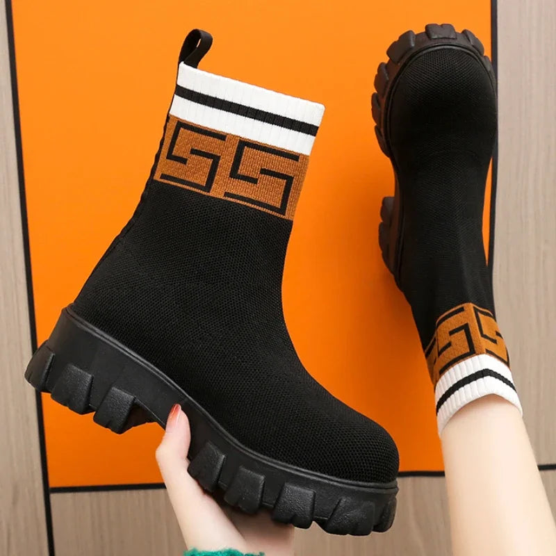 Autumn Winter New Couple Socks Shoes Women Thick-soled Casual