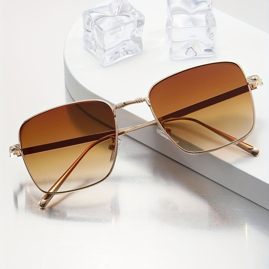 Ein Paar Herrenbrillen mit großem Rahmen aus Metall, Zinklegierung und PC-Gläsern für den trendigen Outdoor-Look